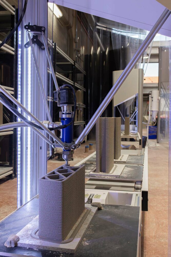 Production of 3D printed ceramics at LAMÁQUINA facilities for the Natural History Museum.