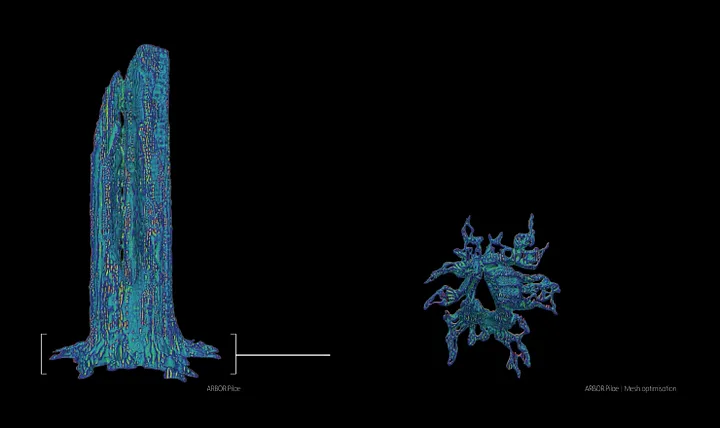 Computational models from the ARBOR.Pilae, the cyberorganic timber architecture project.