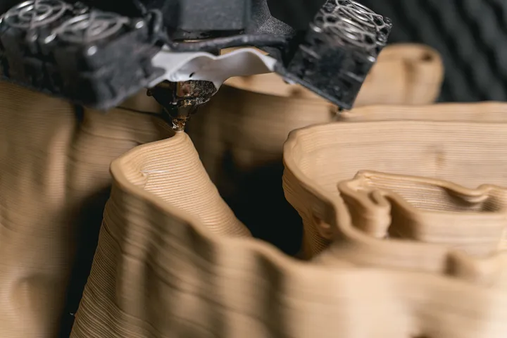 3D printing at LAMÁQUINA facilities of ARBOR.Pilae, the cyberorganic timber architecture project.